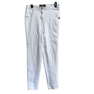 419. Vintage Harley Davidson high rise jeans size 12 in off white